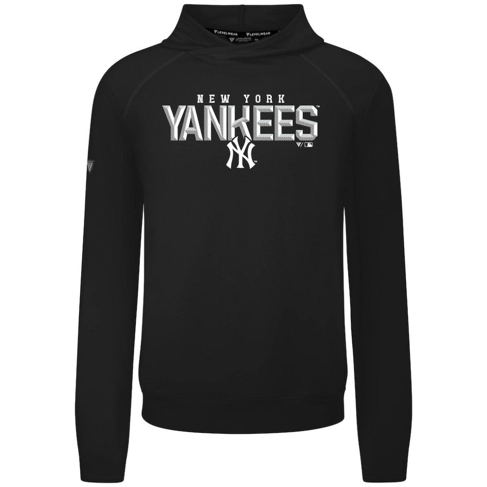 New York Yankees Levelwear Mandate Carve Tri-Blend Hoodie - Black - MLB Discount