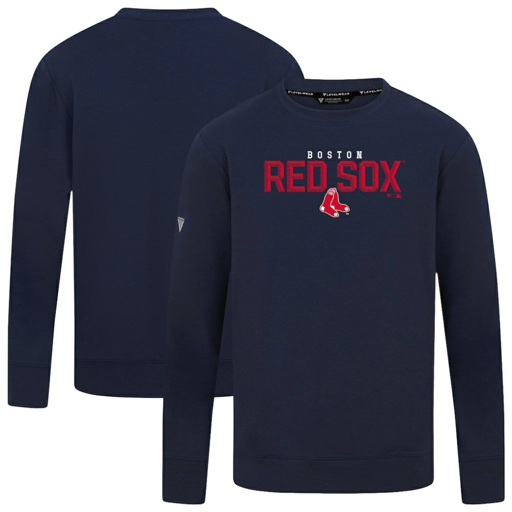 Boston Red Sox Levelwear Mandate Carve Tri-Blend Sweatshirt - Navy - MLB Discount