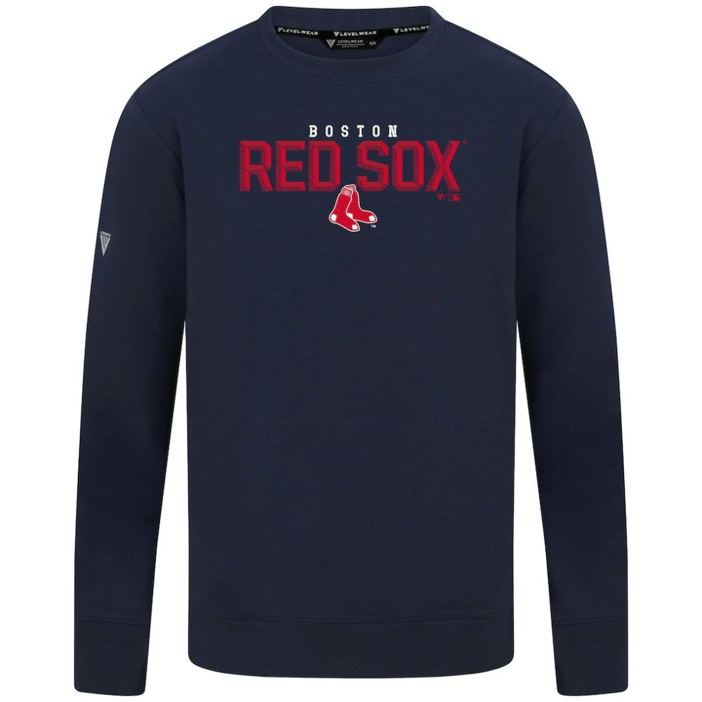 Boston Red Sox Levelwear Mandate Carve Tri-Blend Sweatshirt - Navy - MLB Discount