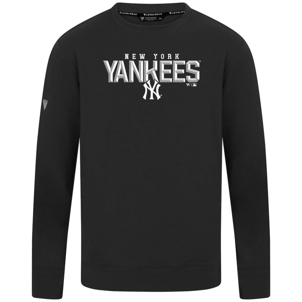 New York Yankees Levelwear Mandate Carve Tri-Blend Sweatshirt - Black - MLB Online