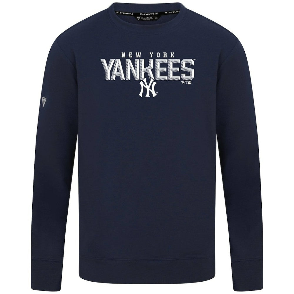 New York Yankees Levelwear Mandate Carve Tri-Blend Sweatshirt - Navy - MLB Lifestyle