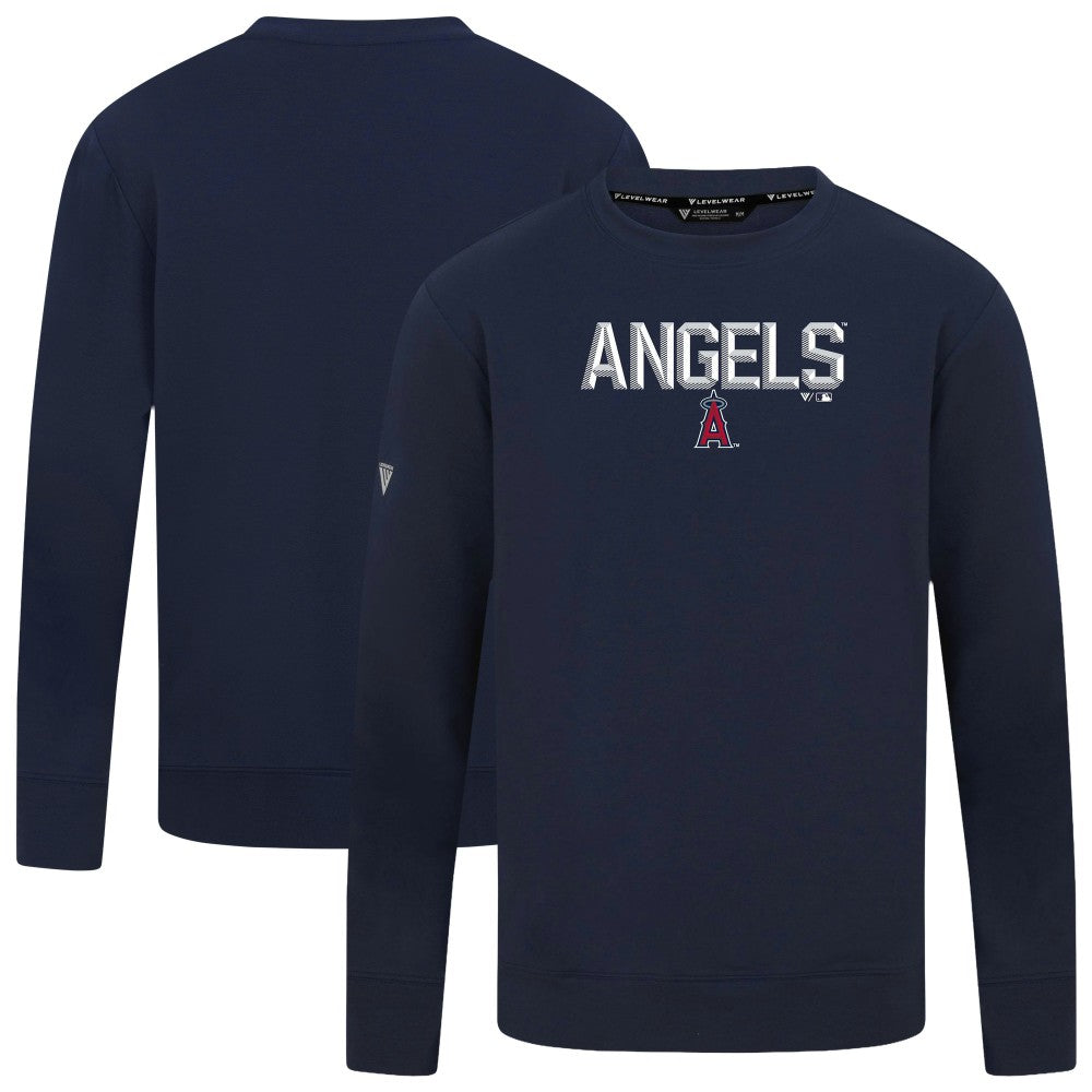 Los Angeles Angels Levelwear Mandate Carve Tri-Blend Sweatshirt - Navy - MLB Discount