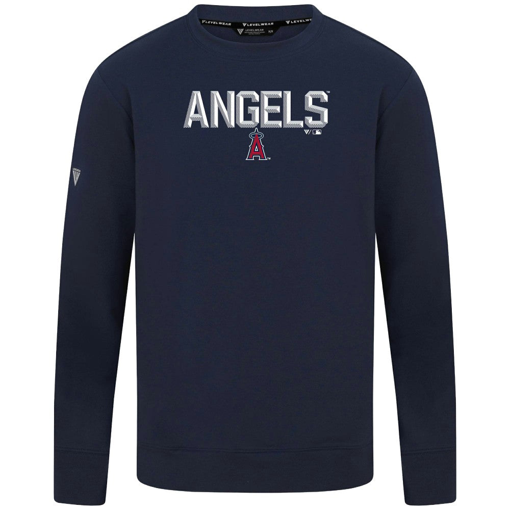 Los Angeles Angels Levelwear Mandate Carve Tri-Blend Sweatshirt - Navy - MLB Discount