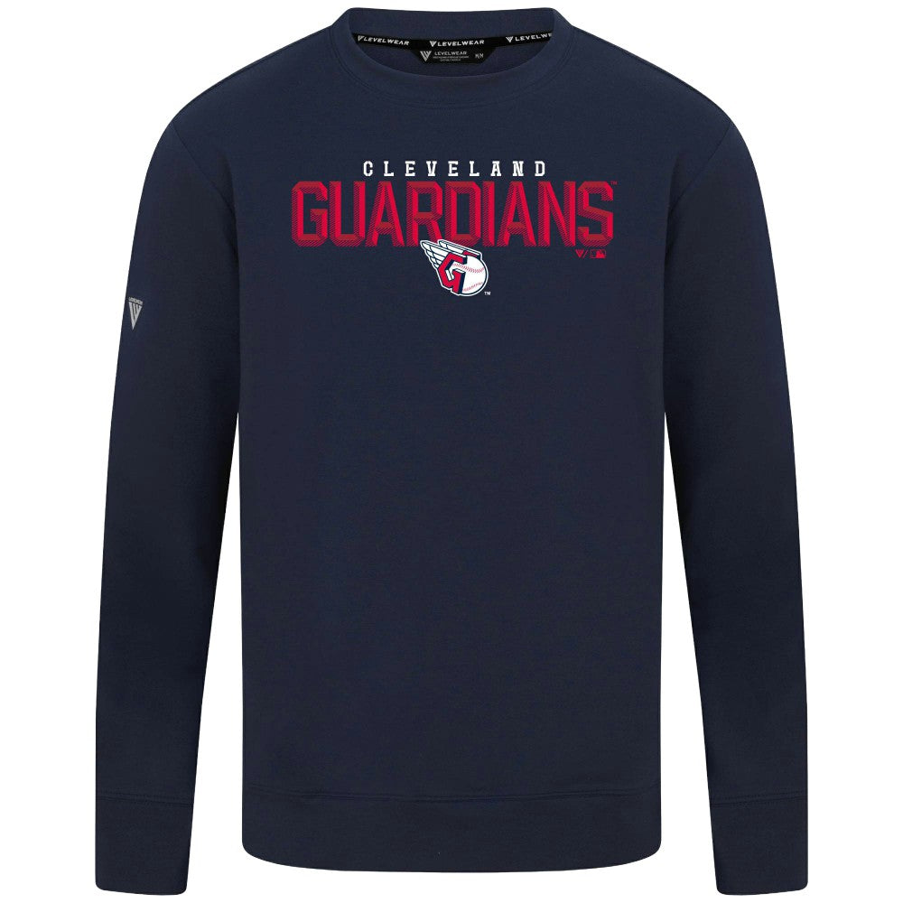 Cleveland Guardians Levelwear Mandate Carve Tri-Blend Sweatshirt - Navy - MLB Sale