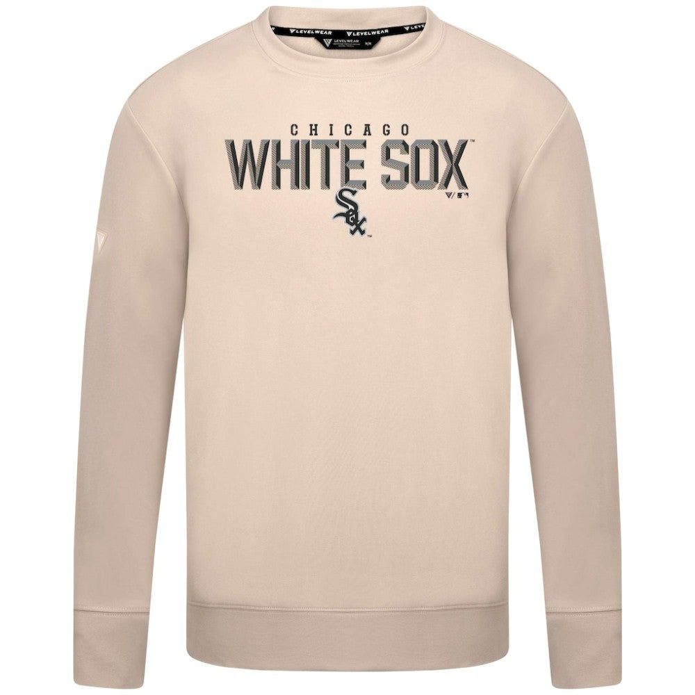 Chicago White Sox Levelwear Mandate Carve Tri-Blend Sweatshirt - Khaki - MLB Discount