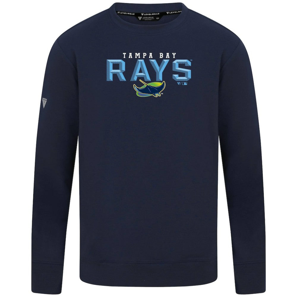 Tampa Bay Rays Levelwear Mandate Carve Tri-Blend Sweatshirt - Navy - MLB on Sale