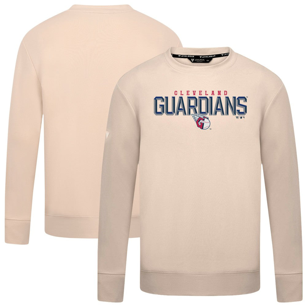 Cleveland Guardians Levelwear Mandate Carve Tri-Blend Sweatshirt - Khaki - MLB Discount