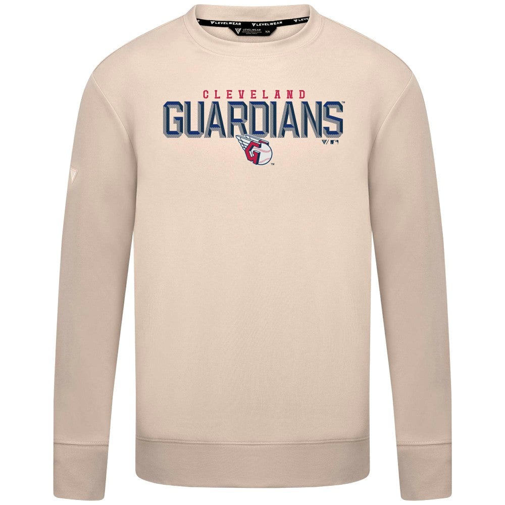 Cleveland Guardians Levelwear Mandate Carve Tri-Blend Sweatshirt - Khaki - MLB Discount