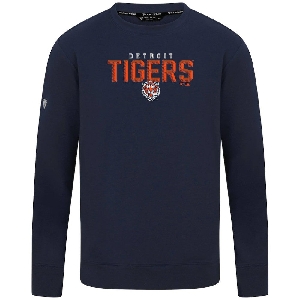 Detroit Tigers Levelwear Mandate Carve Tri-Blend Sweatshirt - Navy - MLB Online