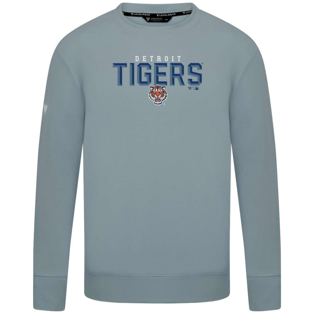 Detroit Tigers Levelwear Mandate Carve Tri-Blend Sweatshirt - Gray - MLB Discount