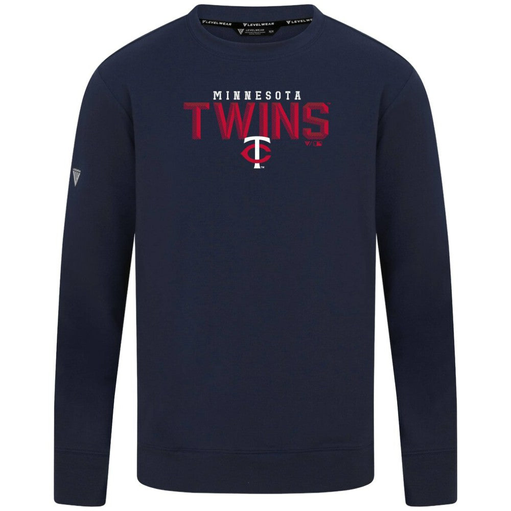 Minnesota Twins Levelwear Mandate Carve Tri-Blend Sweatshirt - Navy - MLB Discount