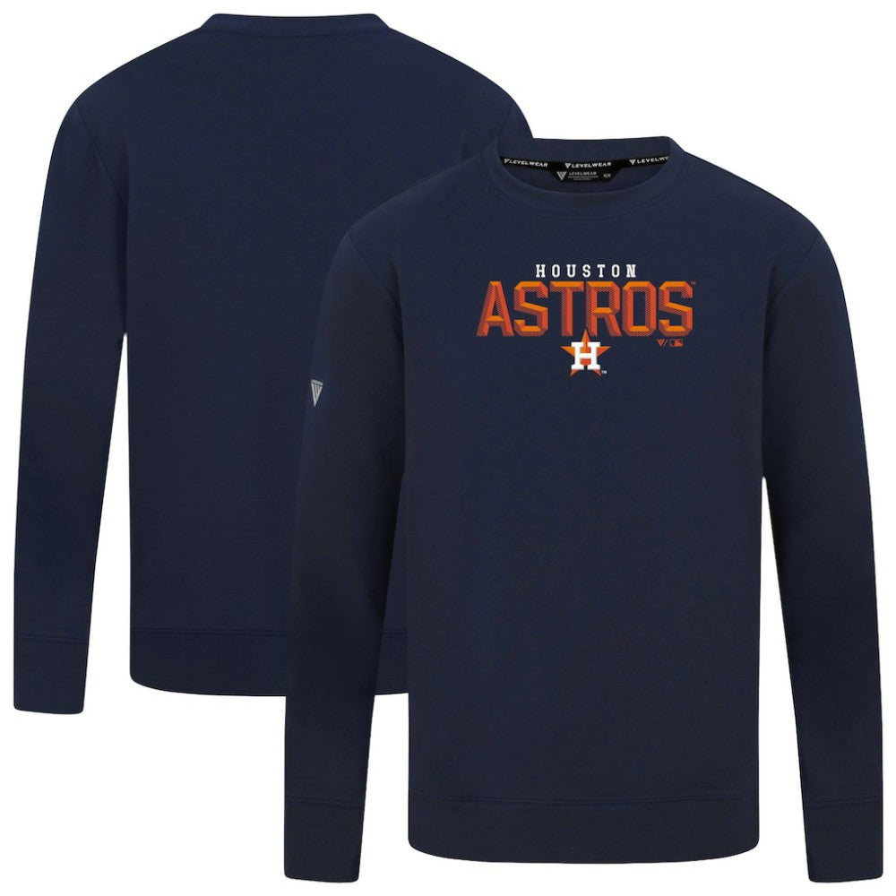 Houston Astros Levelwear Mandate Carve Tri-Blend Sweatshirt - Navy - MLB on Sale