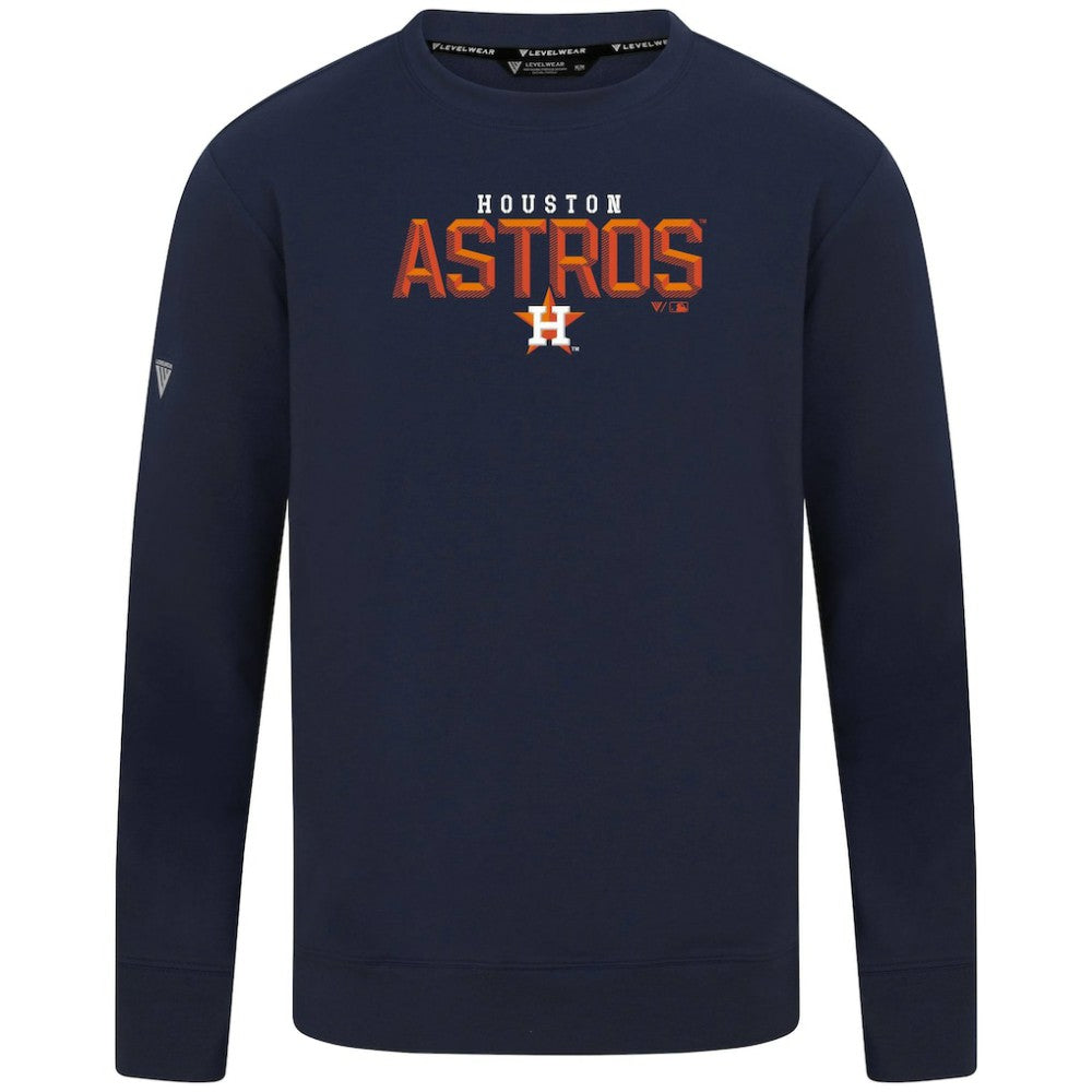 Houston Astros Levelwear Mandate Carve Tri-Blend Sweatshirt - Navy - MLB on Sale