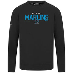 Miami Marlins Levelwear Mandate Carve Tri-Blend Sweatshirt - Black - MLB Discount