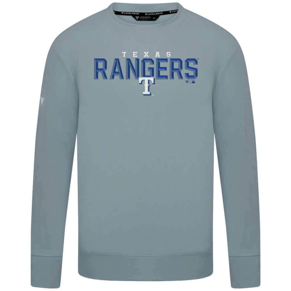 Texas Rangers Levelwear Mandate Carve Tri-Blend Sweatshirt - Gray - MLB Lifestyle