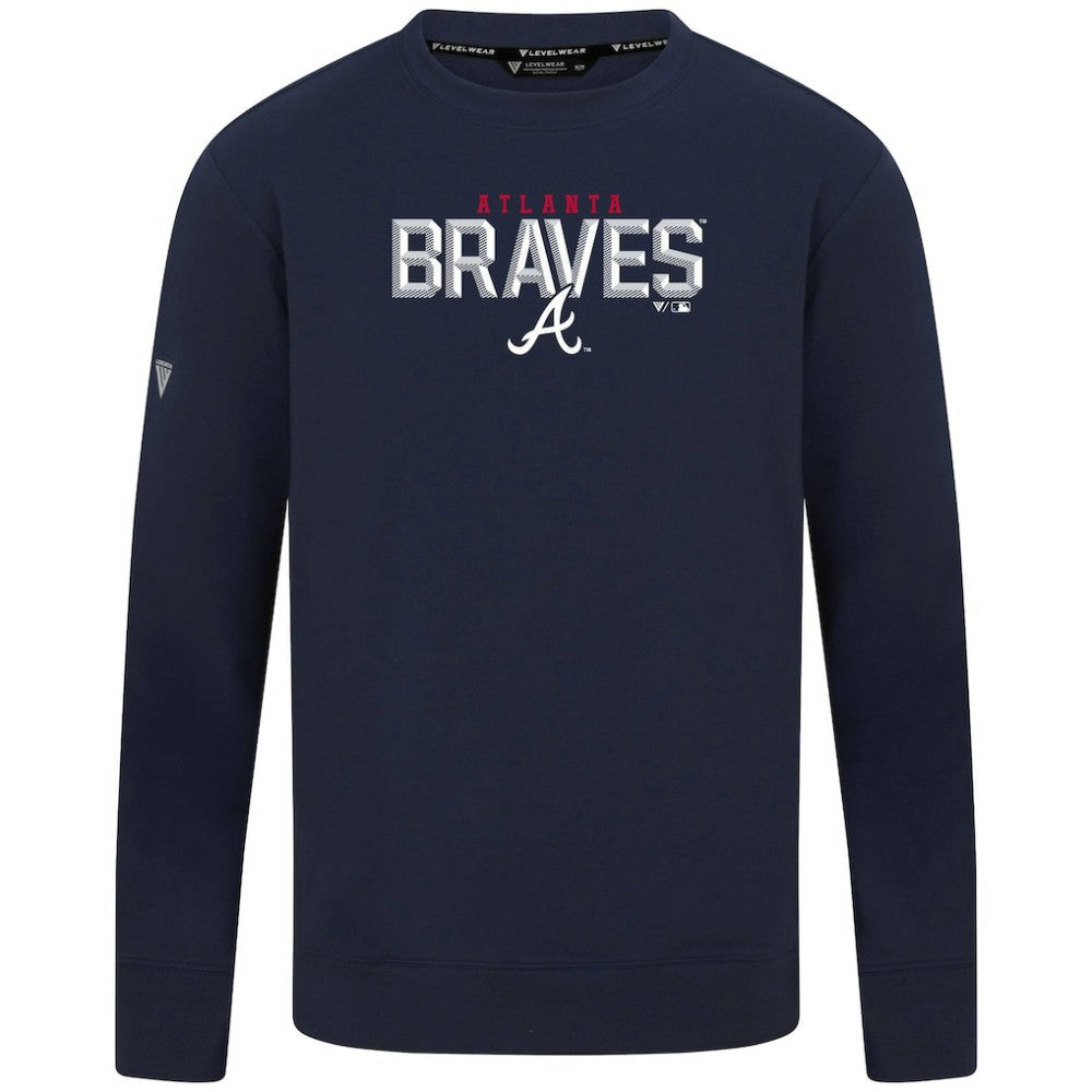 Atlanta Braves Levelwear Mandate Carve Tri-Blend Sweatshirt - Navy - MLB Sale