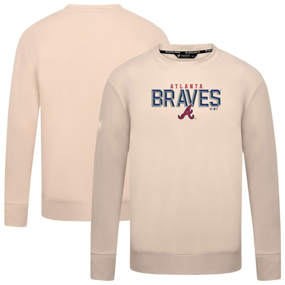 Atlanta Braves Levelwear Mandate Carve Tri-Blend Sweatshirt - Khaki - MLB on Sale