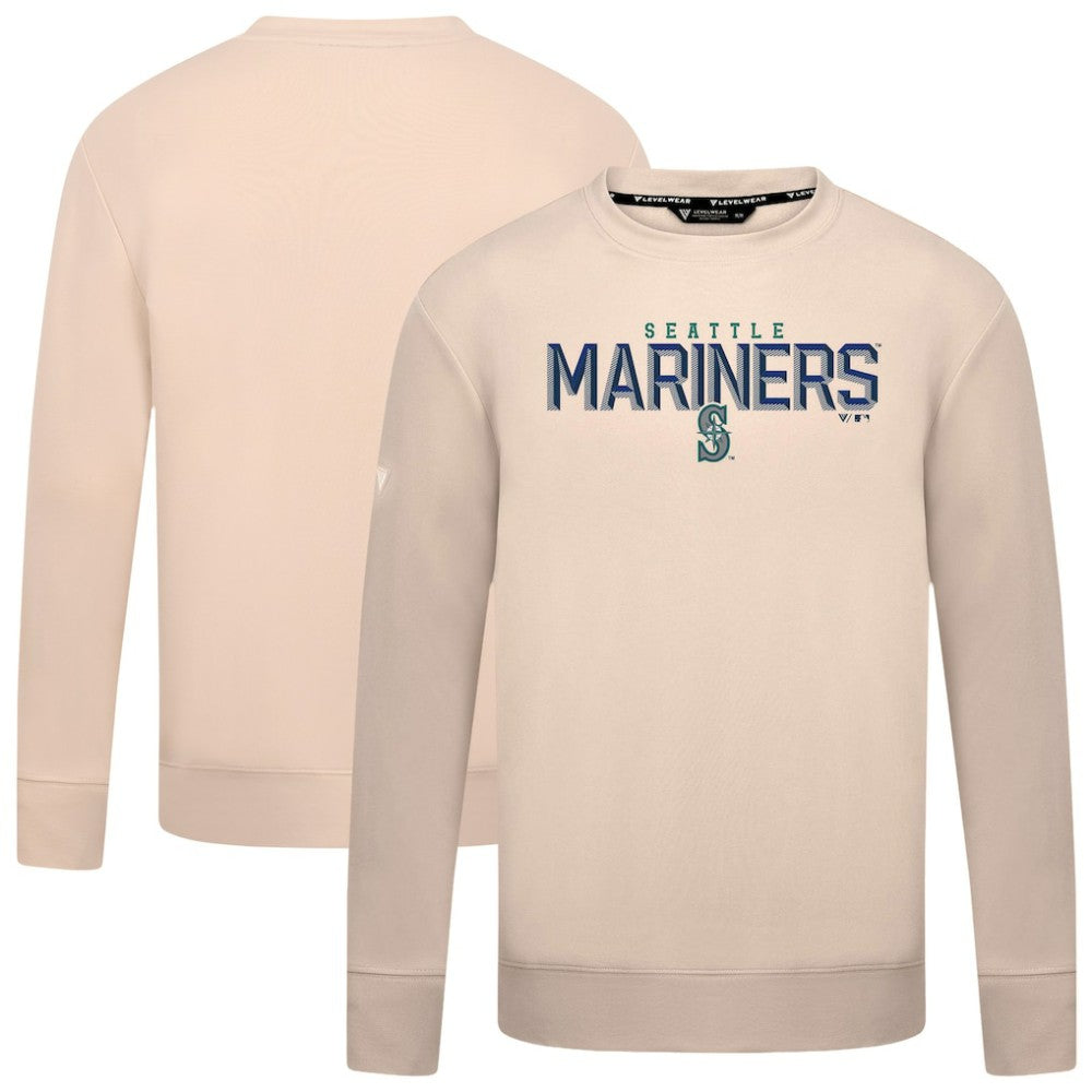 Seattle Mariners Levelwear Mandate Carve Tri-Blend Sweatshirt - Khaki - MLB Sale