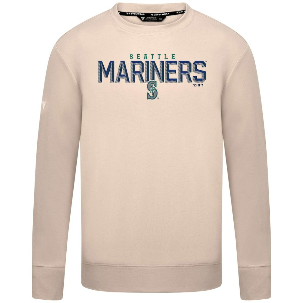 Seattle Mariners Levelwear Mandate Carve Tri-Blend Sweatshirt - Khaki - MLB Sale