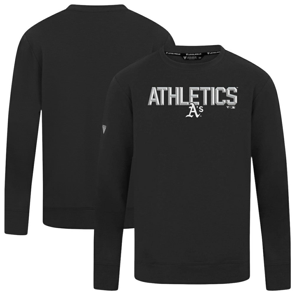 Athletics Levelwear Mandate Carve Tri-Blend Sweatshirt - Black - MLB on Sale