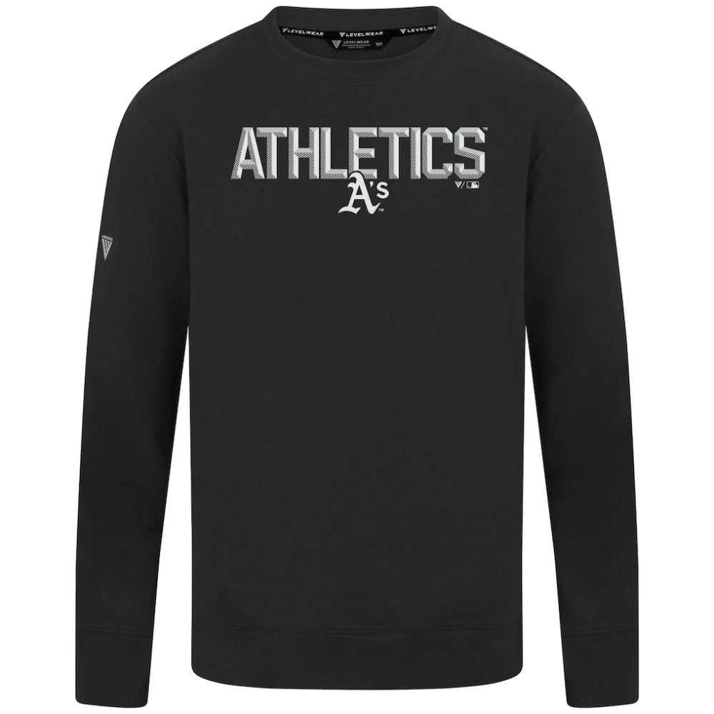 Athletics Levelwear Mandate Carve Tri-Blend Sweatshirt - Black - MLB on Sale