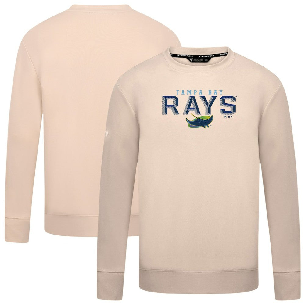 Tampa Bay Rays Levelwear Mandate Carve Tri-Blend Sweatshirt - Khaki - MLB Discount
