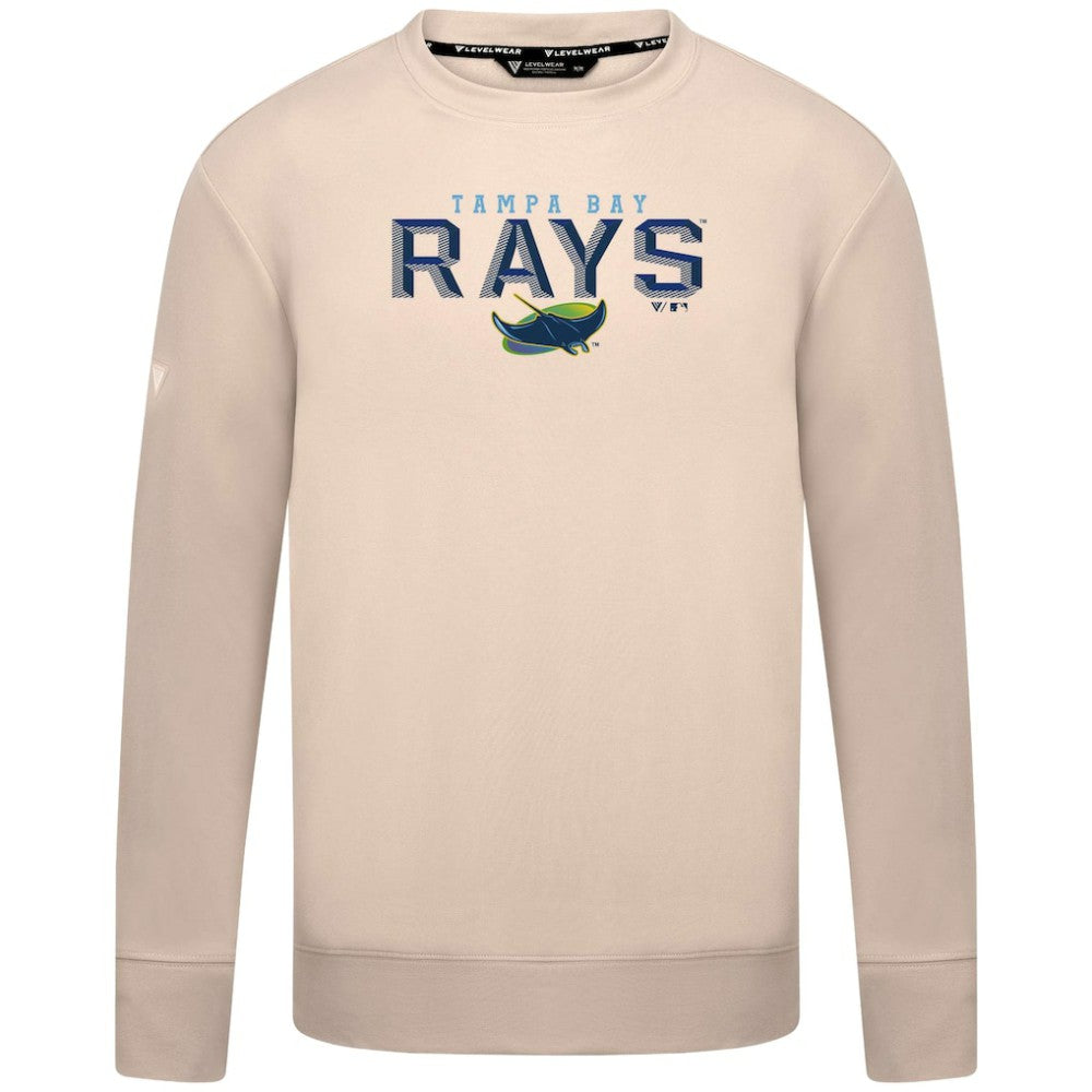Tampa Bay Rays Levelwear Mandate Carve Tri-Blend Sweatshirt - Khaki - MLB Discount