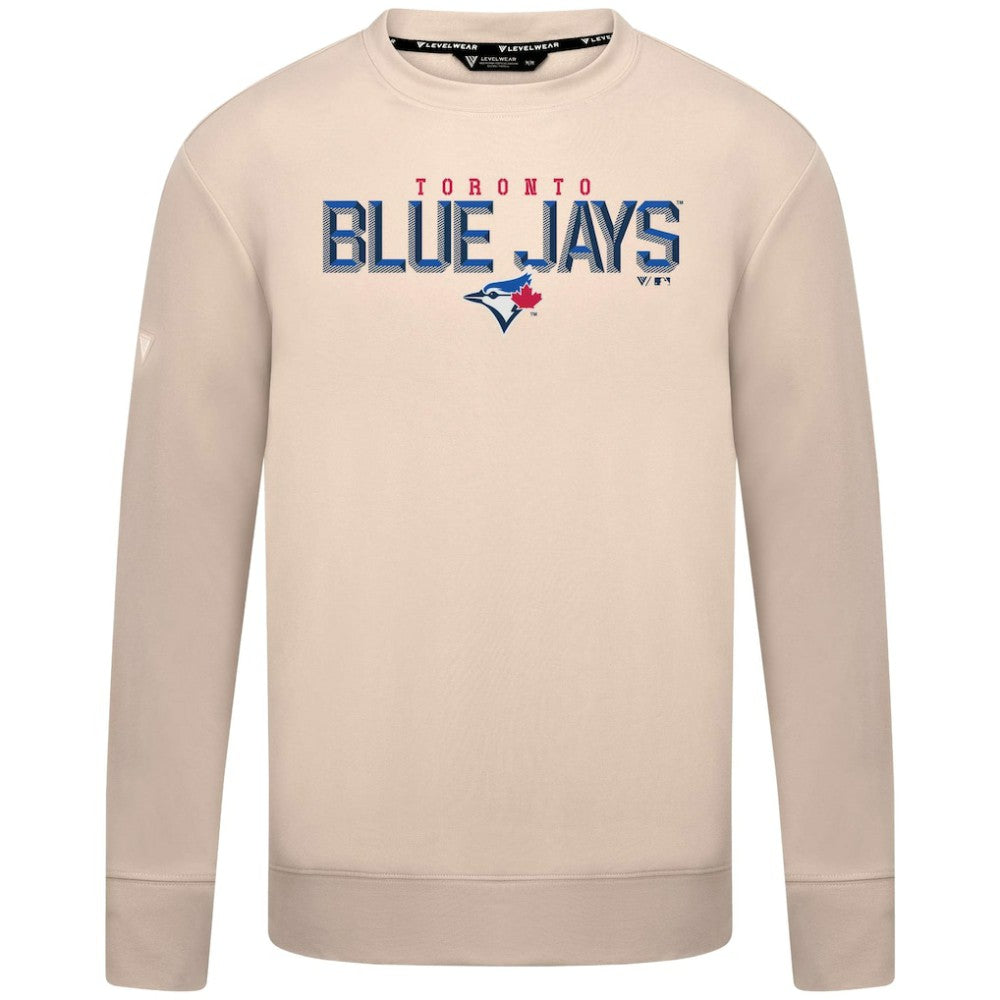 Toronto Blue Jays Levelwear Mandate Carve Tri-Blend Sweatshirt - Khaki - MLB Lifestyle