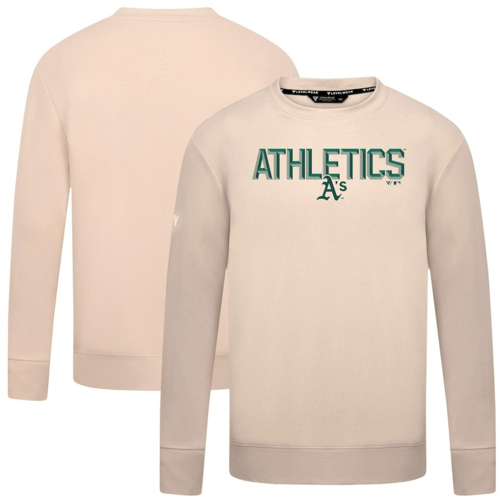 Athletics Levelwear Mandate Carve Tri-Blend Sweatshirt - Khaki - MLB Discount