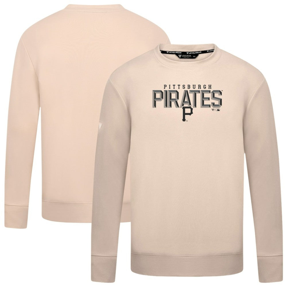 Pittsburgh Pirates Levelwear Mandate Carve Tri-Blend Sweatshirt - Khaki - MLB on Sale