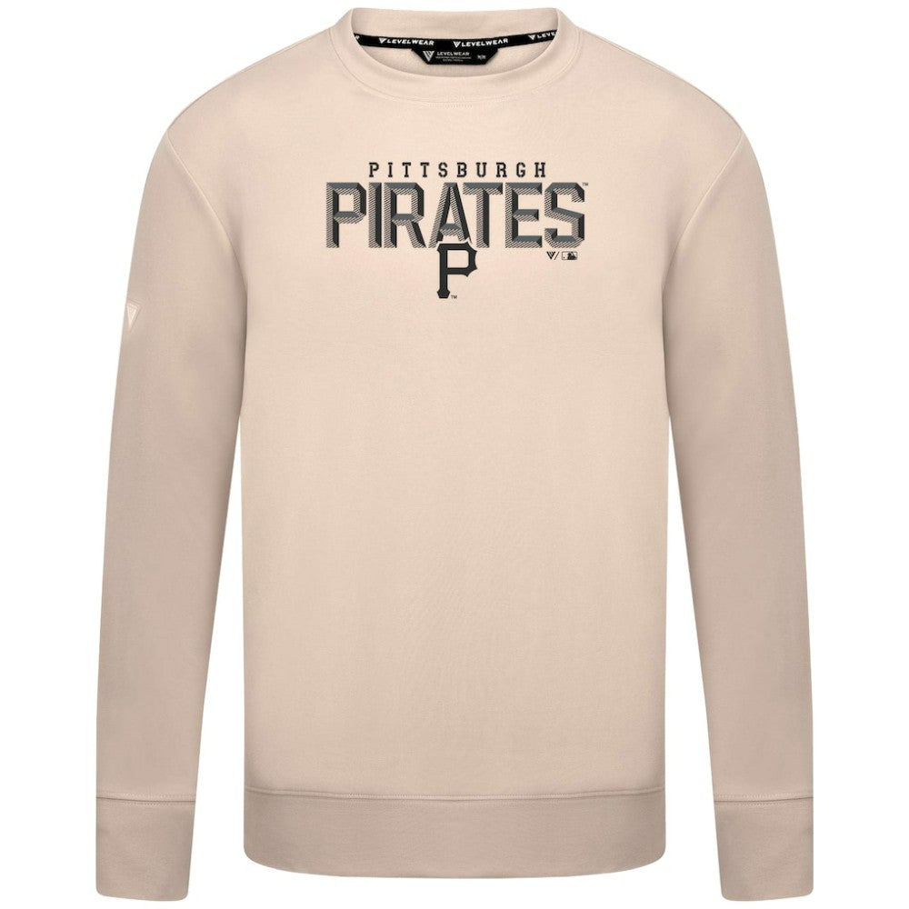 Pittsburgh Pirates Levelwear Mandate Carve Tri-Blend Sweatshirt - Khaki - MLB on Sale