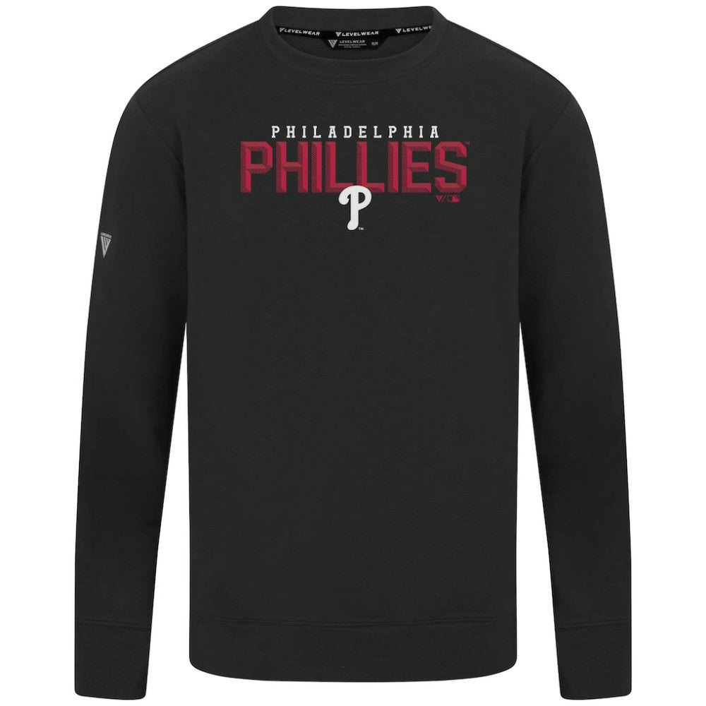 Philadelphia Phillies Levelwear Mandate Carve Tri-Blend Sweatshirt - Black - MLB Online