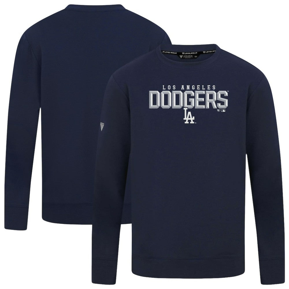 Los Angeles Dodgers Levelwear Mandate Carve Tri-Blend Sweatshirt - Navy - MLB Online