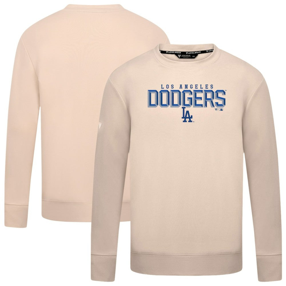 Los Angeles Dodgers Levelwear Mandate Carve Tri-Blend Sweatshirt - Khaki - MLB on Sale