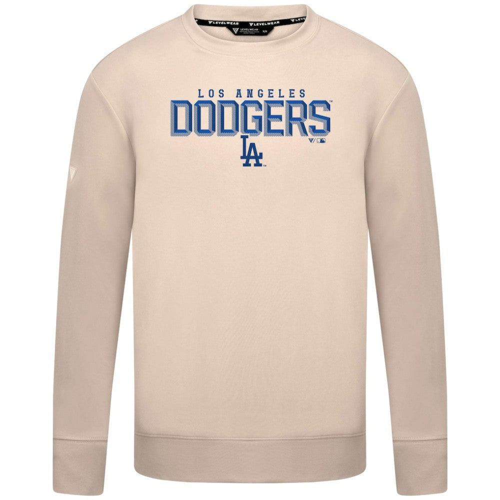 Los Angeles Dodgers Levelwear Mandate Carve Tri-Blend Sweatshirt - Khaki - MLB on Sale