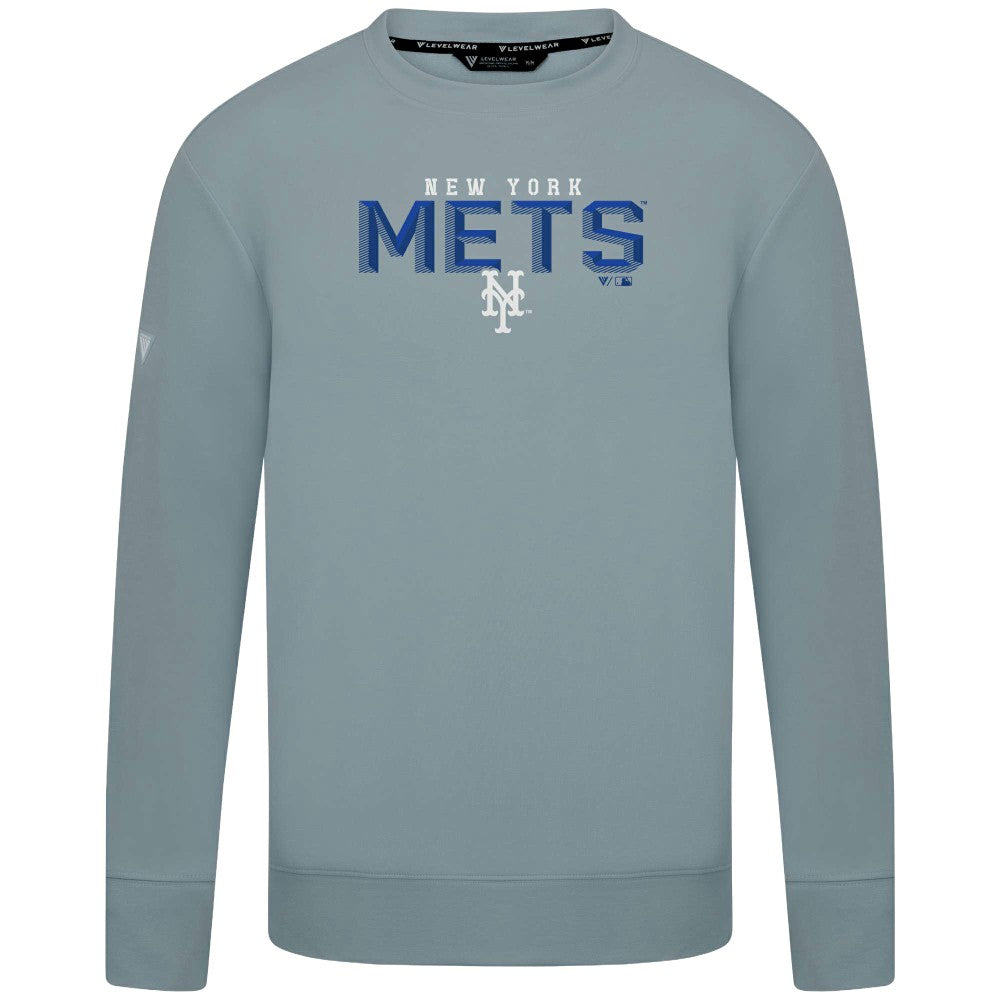 New York Mets Levelwear Mandate Carve Tri-Blend Sweatshirt - Gray - MLB Sale