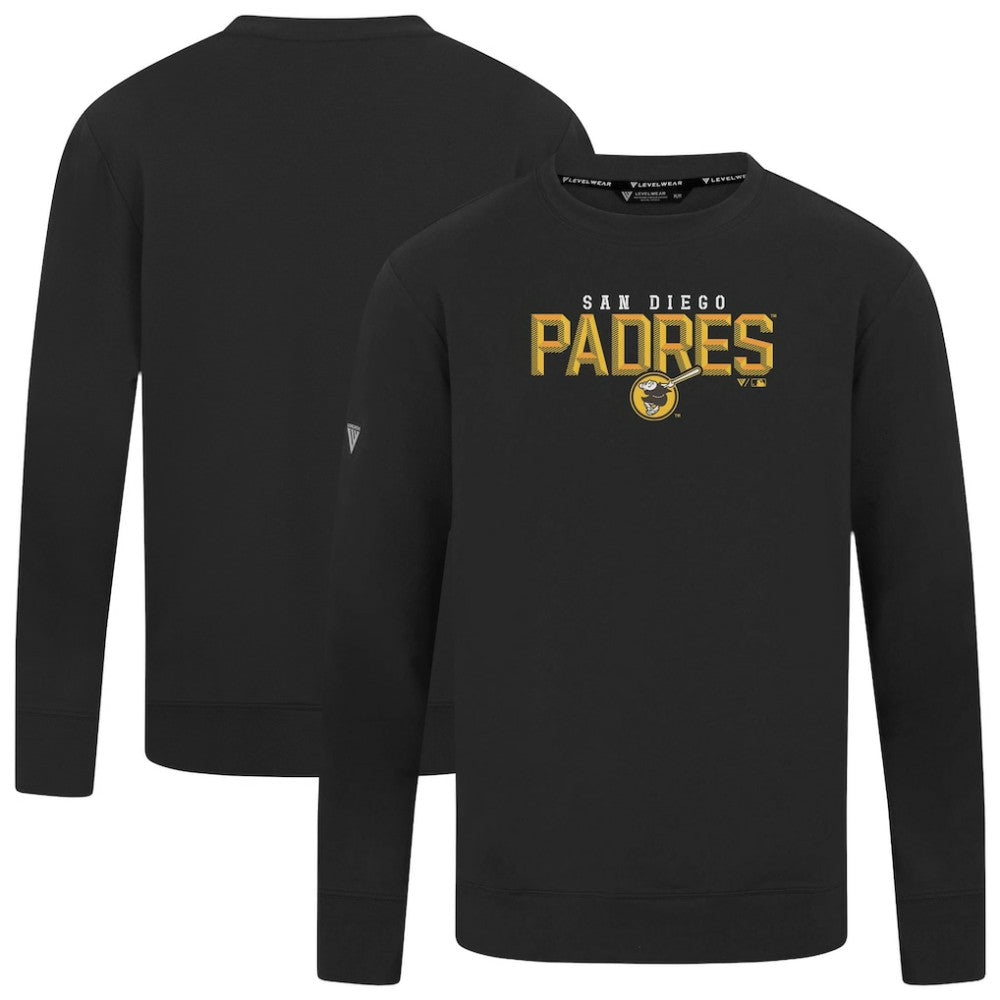 San Diego Padres Levelwear Mandate Carve Tri-Blend Sweatshirt - Black - MLB Online