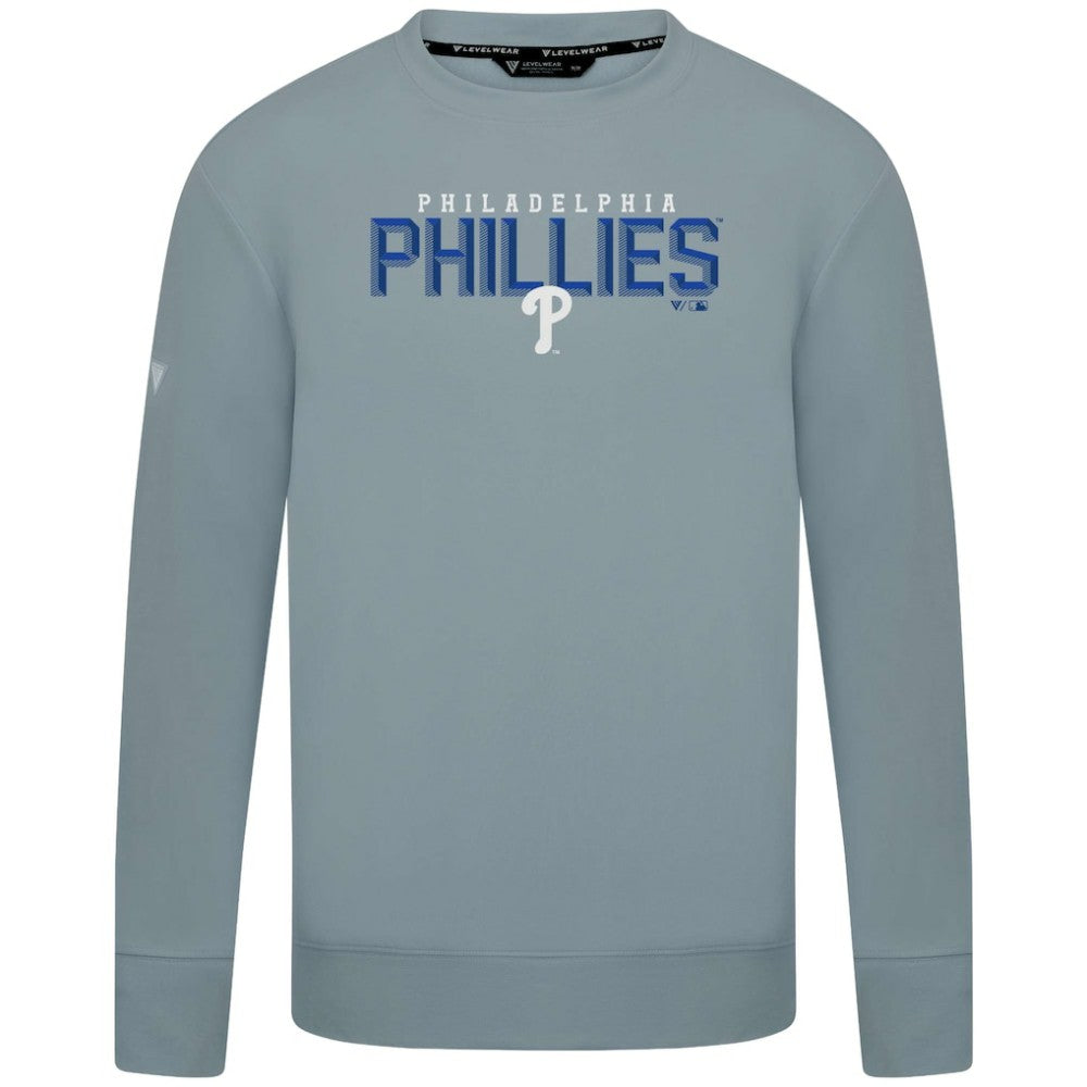 Philadelphia Phillies Levelwear Mandate Carve Tri-Blend Sweatshirt - Gray - MLB Discount