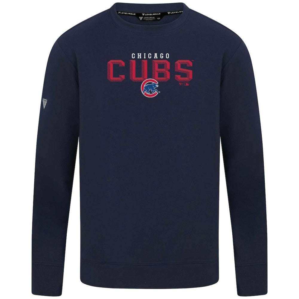 Chicago Cubs Levelwear Mandate Carve Tri-Blend Sweatshirt - Navy - MLB Discount