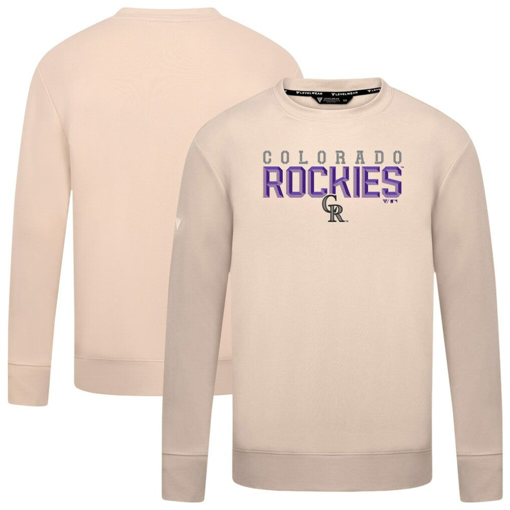 Colorado Rockies Levelwear Mandate Carve Tri-Blend Sweatshirt - Khaki - MLB Online