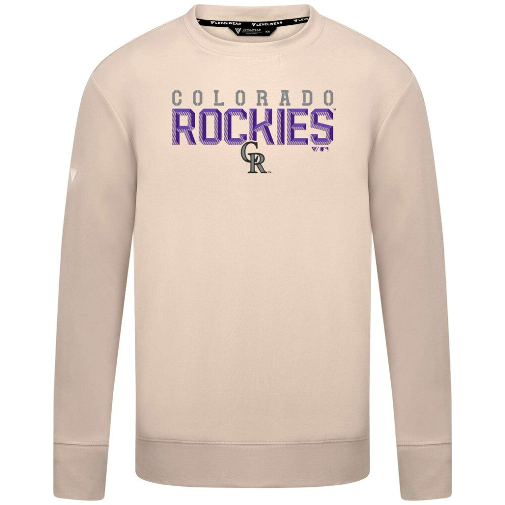 Colorado Rockies Levelwear Mandate Carve Tri-Blend Sweatshirt - Khaki - MLB Online