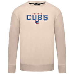 Chicago Cubs Levelwear Mandate Carve Tri-Blend Sweatshirt - Khaki - MLB Sale