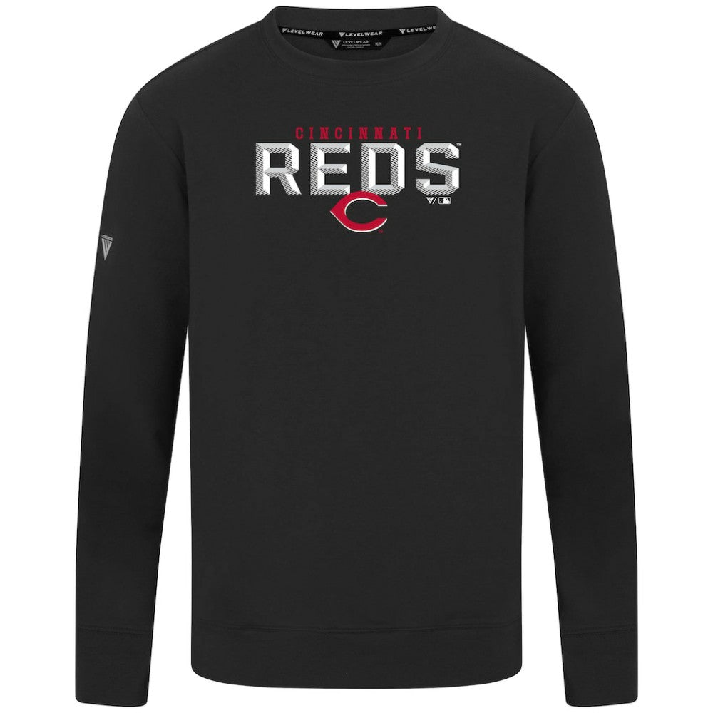 Cincinnati Reds Levelwear Mandate Carve Tri-Blend Sweatshirt - Black - MLB Online