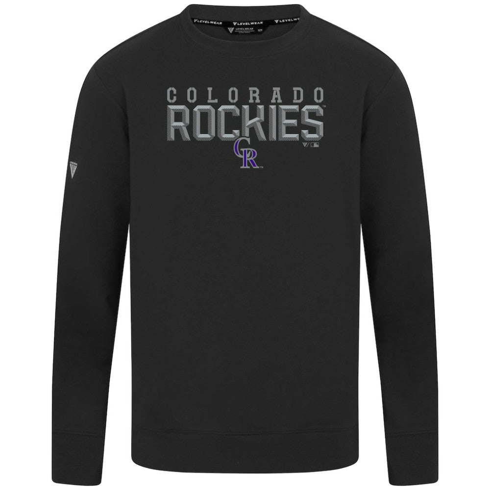 Colorado Rockies Levelwear Mandate Carve Tri-Blend Sweatshirt - Black - MLB Online