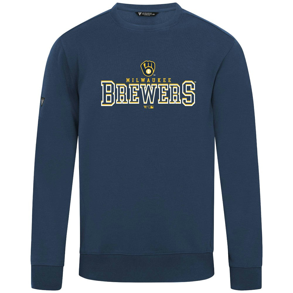 Milwaukee Brewers Levelwear Zane Journey Sweatshirt - Navy - MLB on Sale