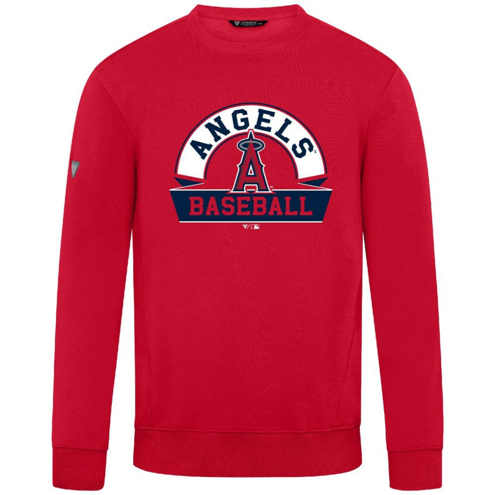 Los Angeles Angels Levelwear Zane Banner Arch Sweatshirt - Red - MLB Discount