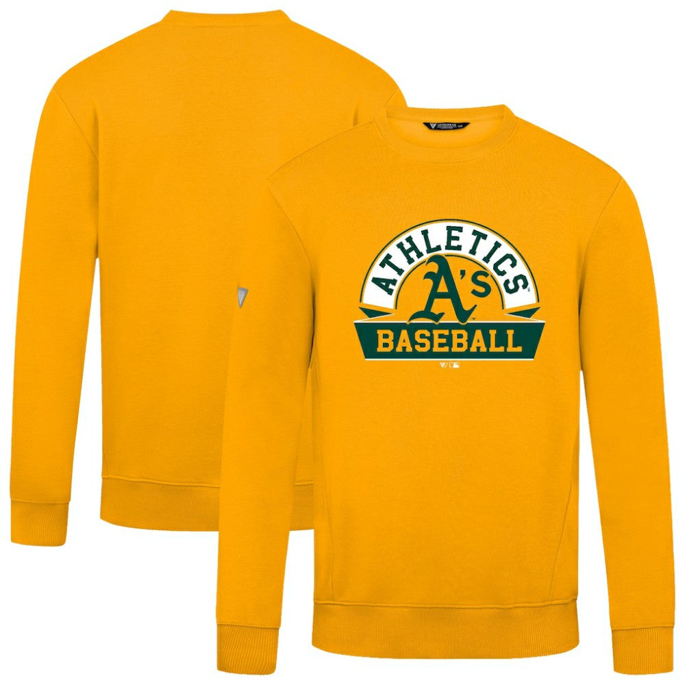 Athletics Levelwear Zane Banner Arch Sweatshirt - Gold - MLB on Sale