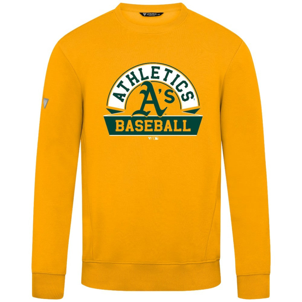 Athletics Levelwear Zane Banner Arch Sweatshirt - Gold - MLB on Sale