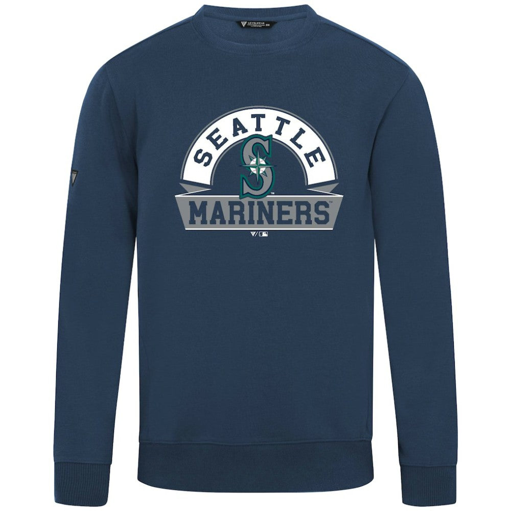 Seattle Mariners Levelwear Zane Banner Arch Sweatshirt - Navy - MLB Lifestyle