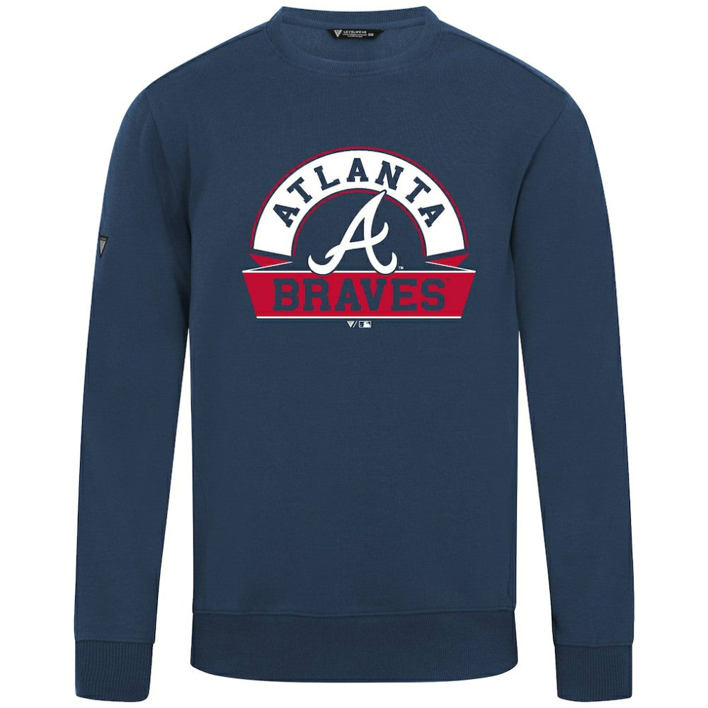 Atlanta Braves Levelwear Zane Banner Arch Sweatshirt - Navy - MLB on Sale